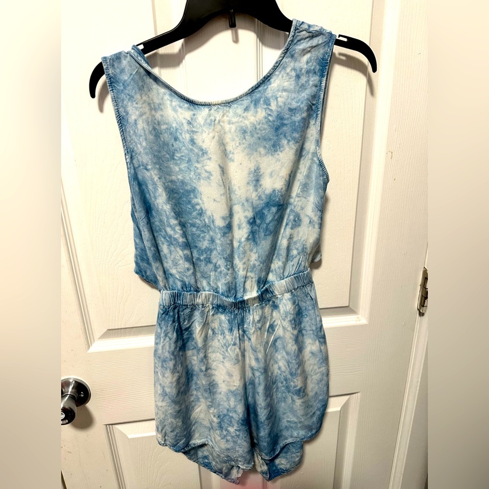 Tie Dye Chambray Romper